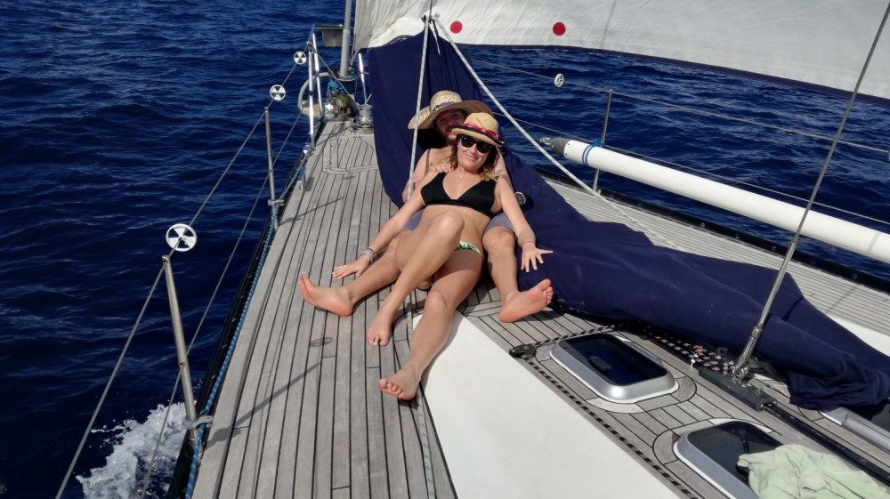 couple in the yacht